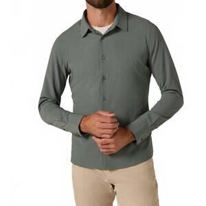 NEW 7DIAMONDS drayton long sleeve shirt top in basil